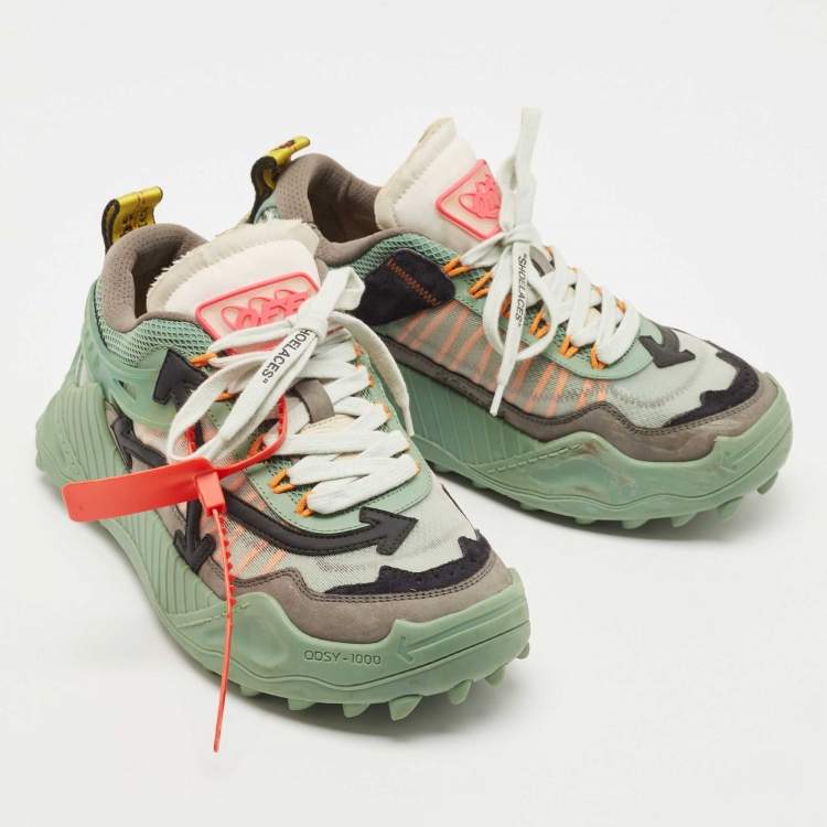 Pre Owned Off-White Multicolor Mesh and Leather Odsy 1000 Sneakers Size 39 