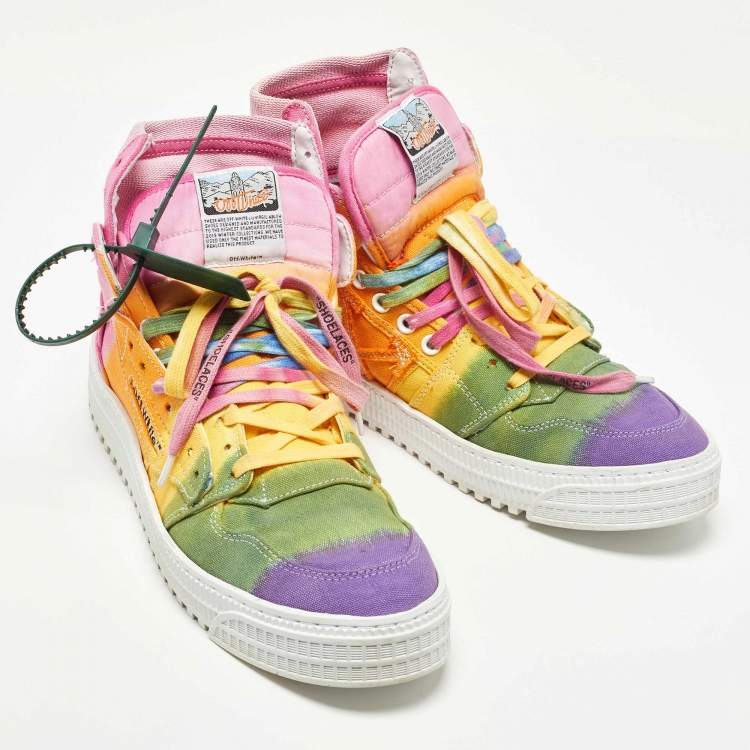 Pre Owned Off White  Multicolor Off-Court 3.0 High 'Tie-Dye Sneakers Size 44
