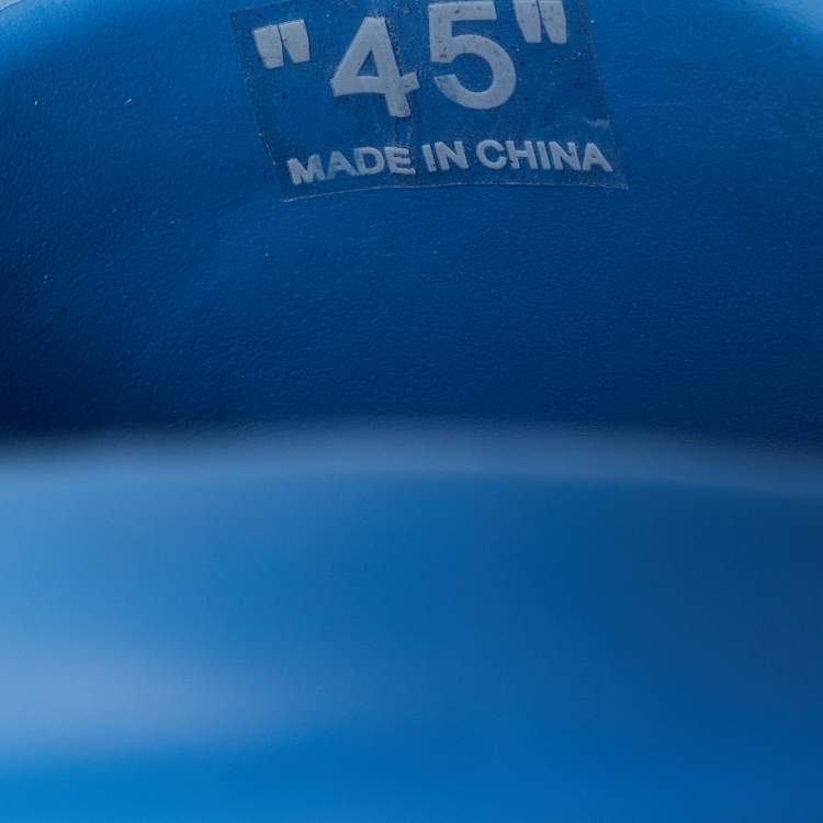 Pre Owned Off-White Blue Rubber Meteor Platform Mules Size 45