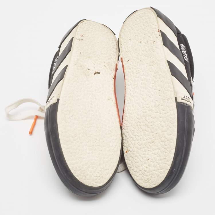 Pre Owned Off-White Black Canvas Vulcanized Low Top Sneakers Size 40