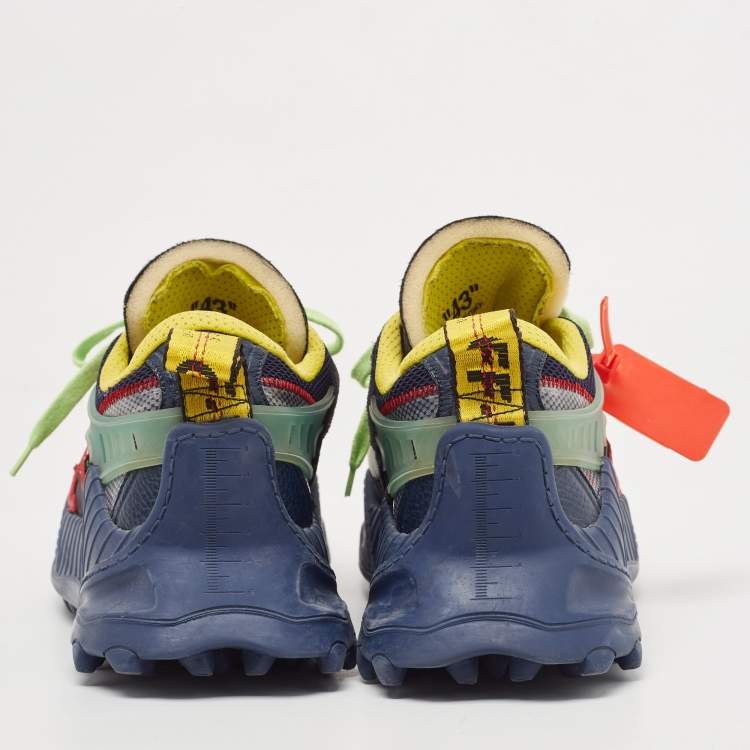 Pre Owned Off- White Multicolor Leather and Mesh Odsy Sneakers Size 43