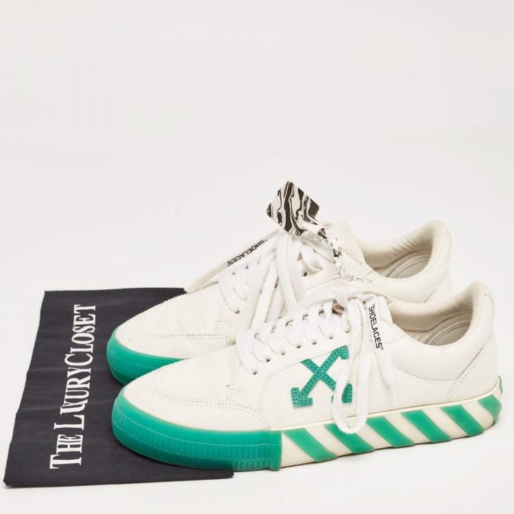 Pre Owned Off-White White Canvas Vulcanized Low Top Sneakers Size 41
