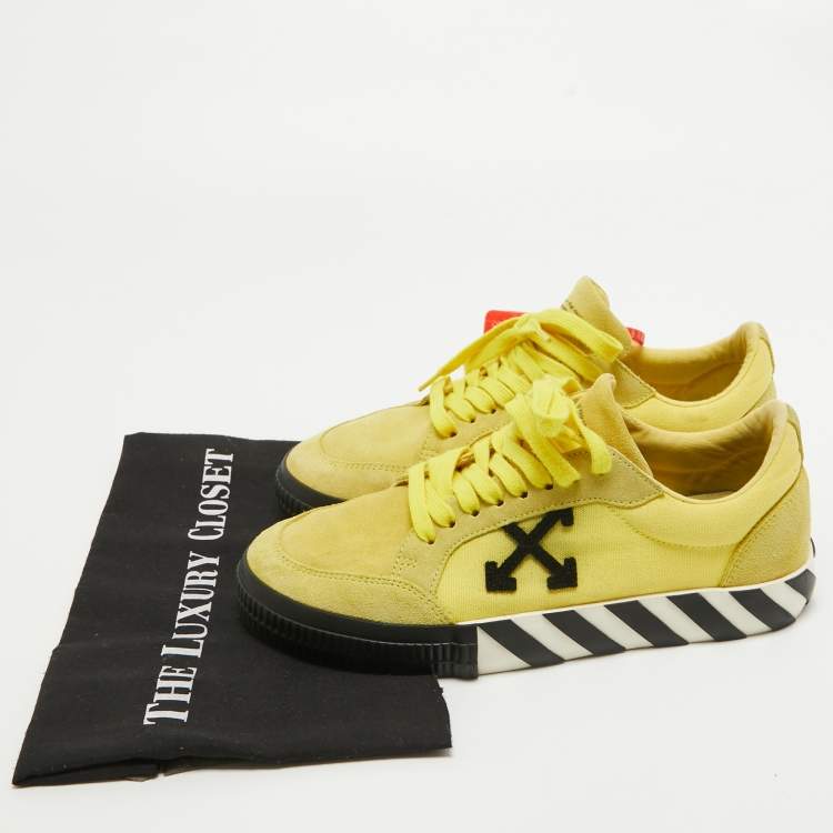 Pre Owned Off-White Yellow Canvas Vulcanized Low Top Sneakers Size 41 