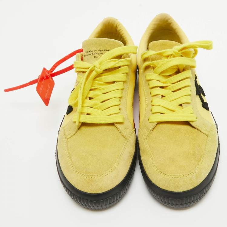 Pre Owned Off-White Yellow Canvas Vulcanized Low Top Sneakers Size 41 