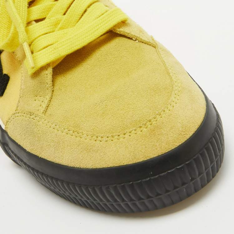 Pre Owned Off-White Yellow Canvas Vulcanized Low Top Sneakers Size 41 