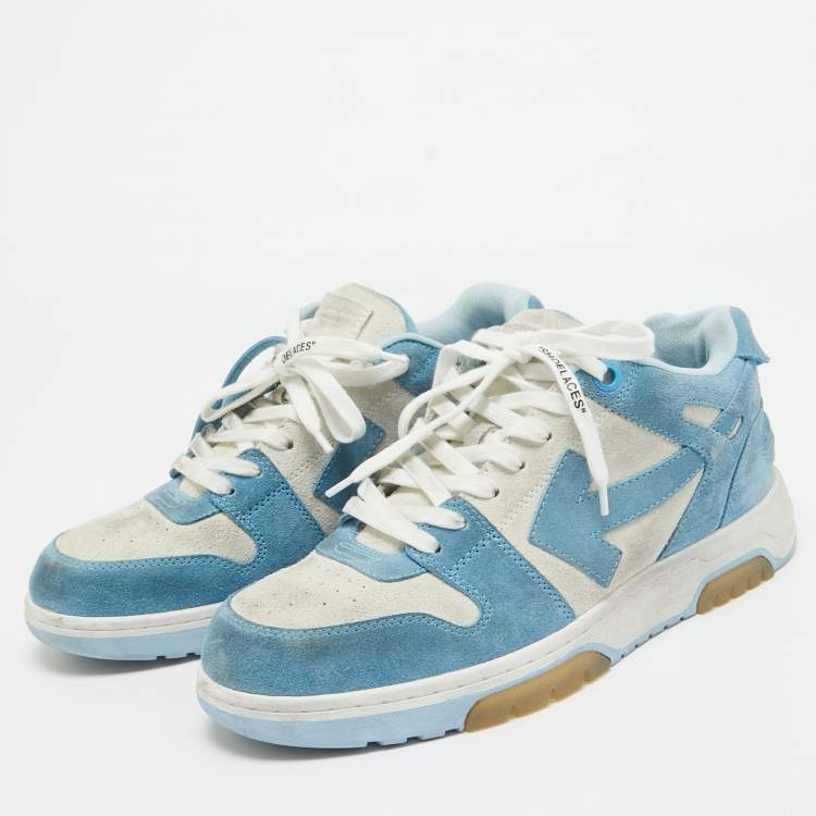 Pre Owned Off-White Blue/White Vintage Suede Out Of Office Sneakers Size 43