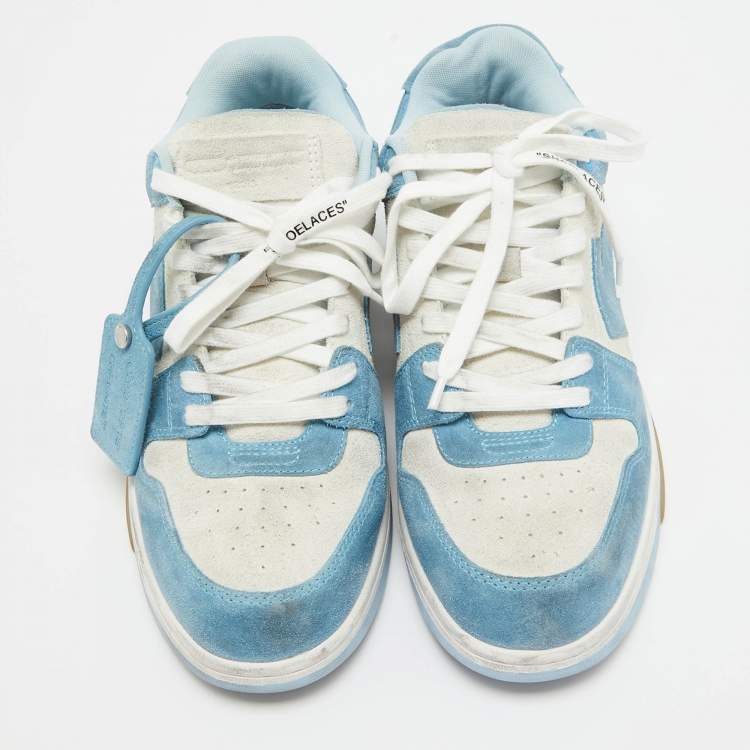 Pre Owned Off-White Blue/White Vintage Suede Out Of Office Sneakers Size 43