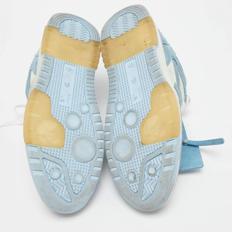 Pre Owned Off-White Blue/White Vintage Suede Out Of Office Sneakers Size 43