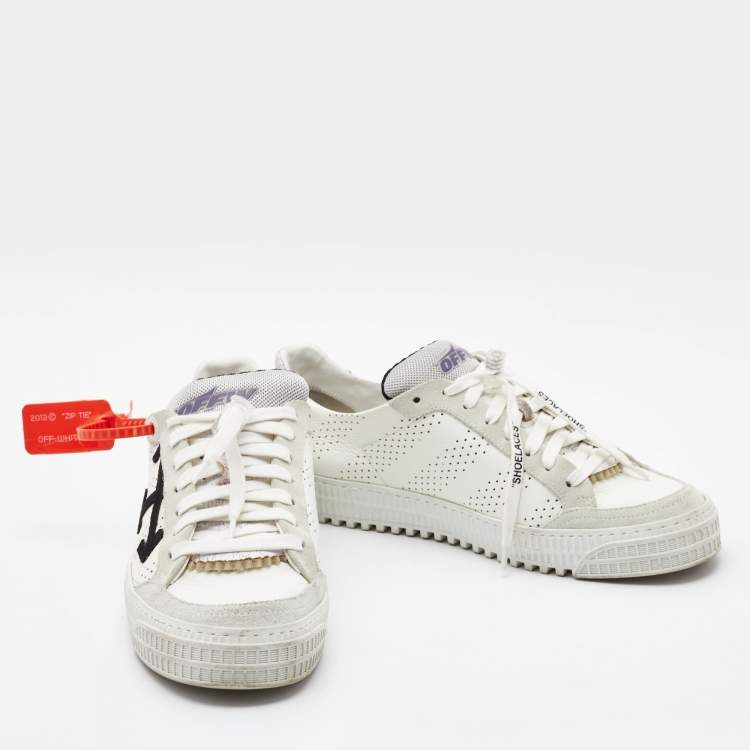 Pre Owned Off-White Leather and Suede -3-0-polo Sneakers Size 41