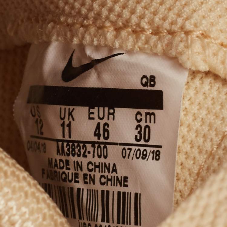 Pre Owned Off-White x Nike Beige Mesh And Leather Mid Blazer High Top Sneakers Size 46