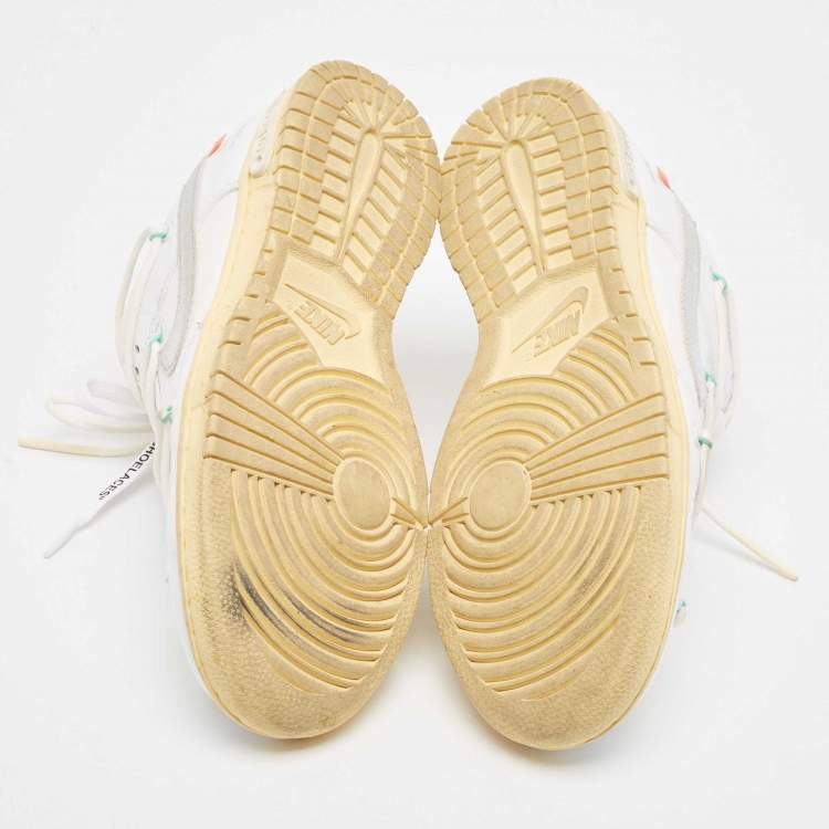 Pre Owned Off-White x Nike White Canvas and Leather Lot 1 Sneakers Size 43