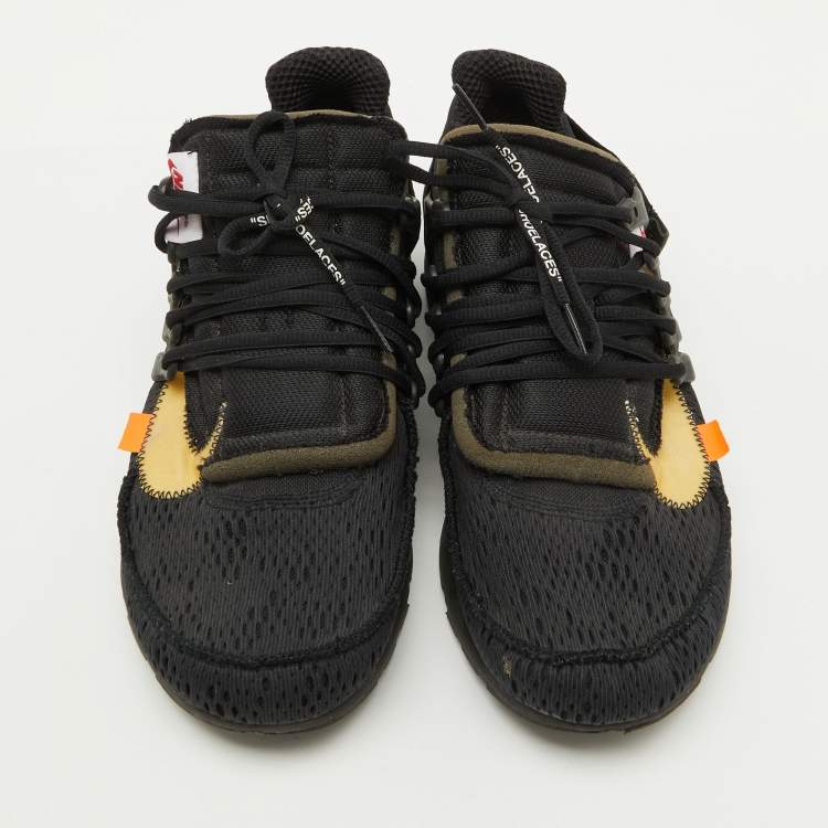 Pre Owned Off-White x Nike Black Mesh and Fabric Air Presto Sneakers Size 45
