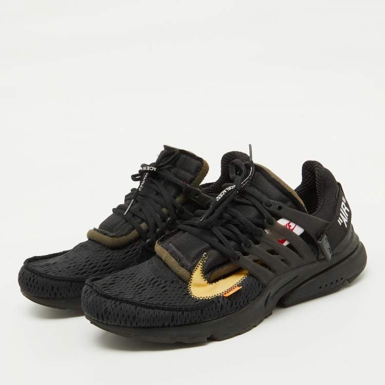 Pre Owned Off-White x Nike Black Mesh and Fabric Air Presto Sneakers Size 45
