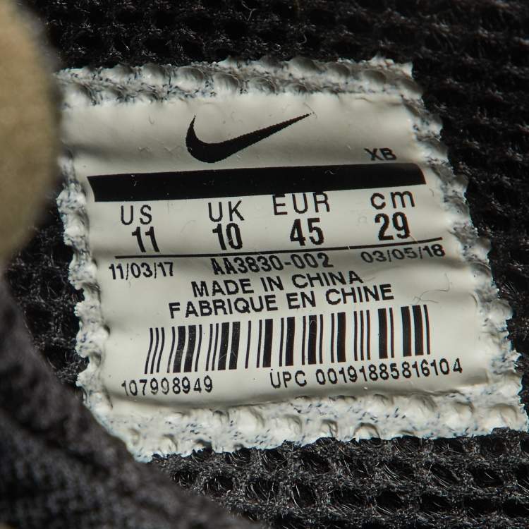 Pre Owned Off-White x Nike Black Mesh and Fabric Air Presto Sneakers Size 45