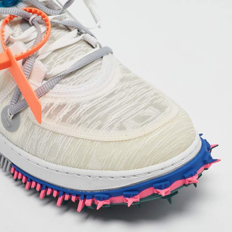 Pre Owned Off-White x Nike White Mesh Air Force 1 Mid Sneakers Size 47.5