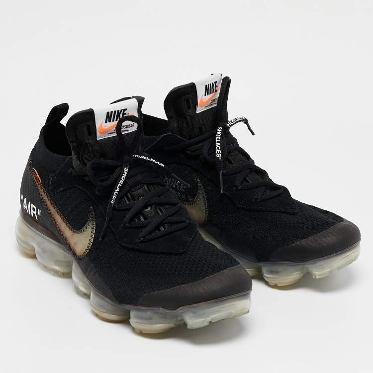 Pre Owned Off-White x Nike Black Fabric and Suede Air Max 90 Sneakers Size 44