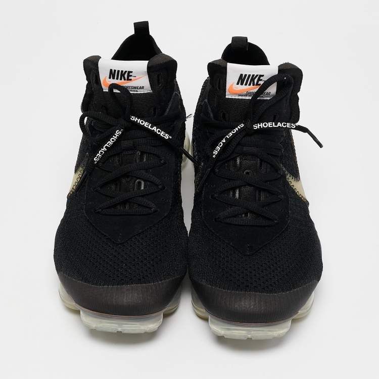 Pre Owned Off-White x Nike Black Fabric and Suede Air Max 90 Sneakers Size 44