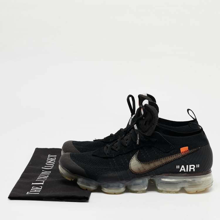 Pre Owned Off-White x Nike Black Fabric and Suede Air Max 90 Sneakers Size 44