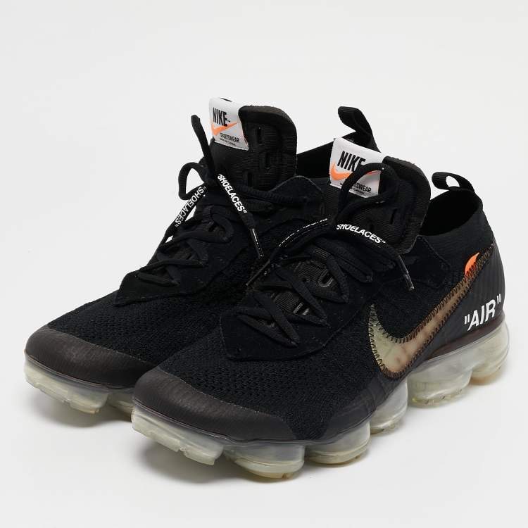 Pre Owned Off-White x Nike Black Fabric and Suede Air Max 90 Sneakers Size 44