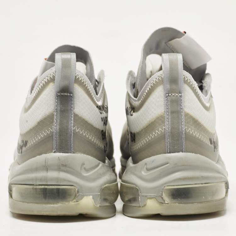 Pre Owned Off White x Nike Grey Mesh and Rubber Air Max 97 Menta Sneakers Size 45