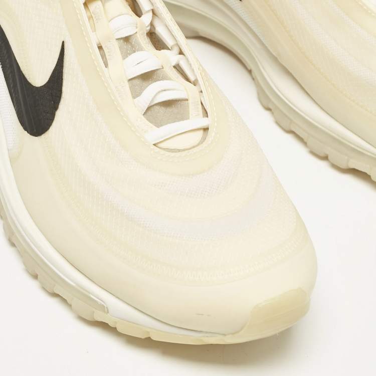 Pre Owned Off White x Nike White Mesh and Rubber Air Max 97 Sneakers Size 45