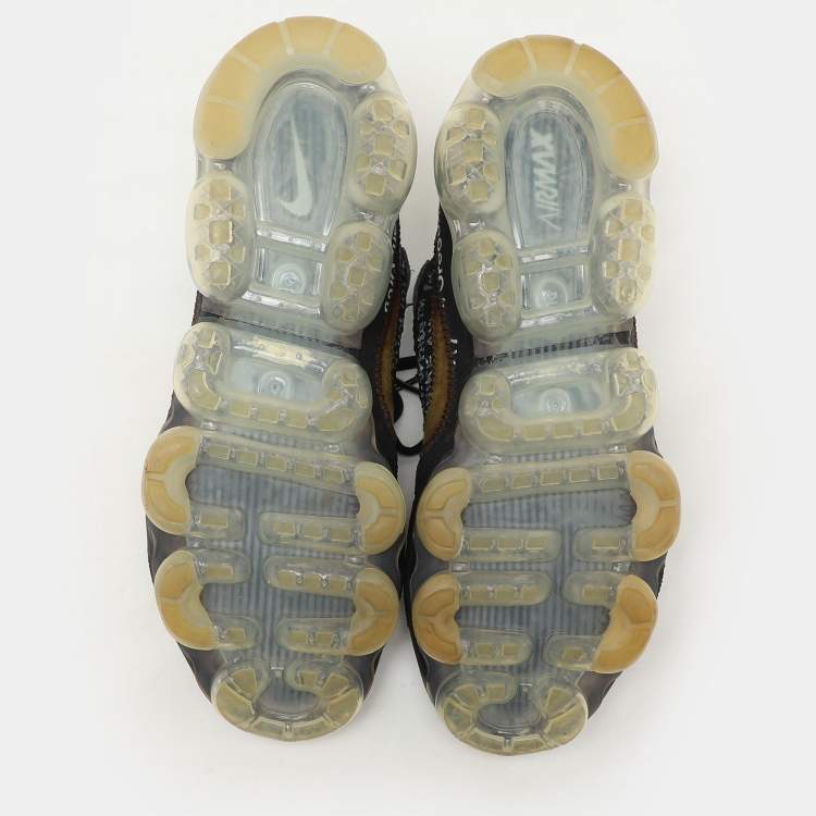 Pre Owned Off-White x Nike Black Knit Fabric And Suede Air Vapormax Flyknit Sneakers Size 44.5