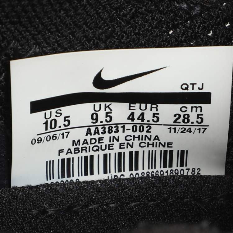 Pre Owned Off-White x Nike Black Knit Fabric And Suede Air Vapormax Flyknit Sneakers Size 44.5