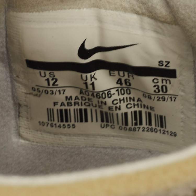 Pre Owned Off-White x Nike White Mesh and Suede The Ten Low Top Sneakers Size 46