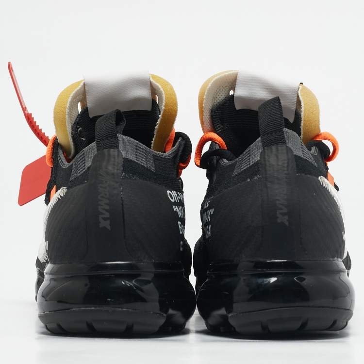 Pre Owned Off-White x Nike Black Knit Fabric Air VaporMax Low Top Sneakers  Size 42          