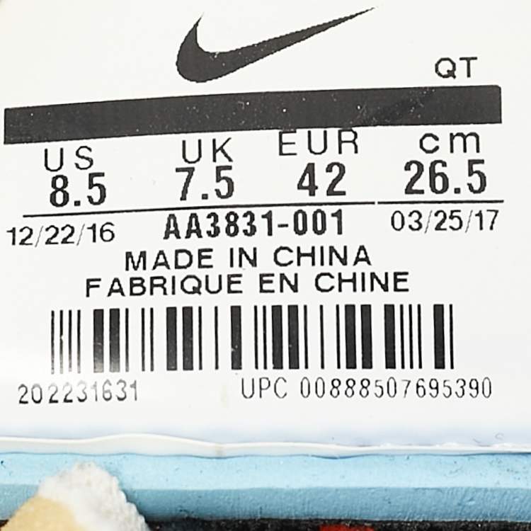 Pre Owned Off-White x Nike Black Knit Fabric Air VaporMax Low Top Sneakers  Size 42          