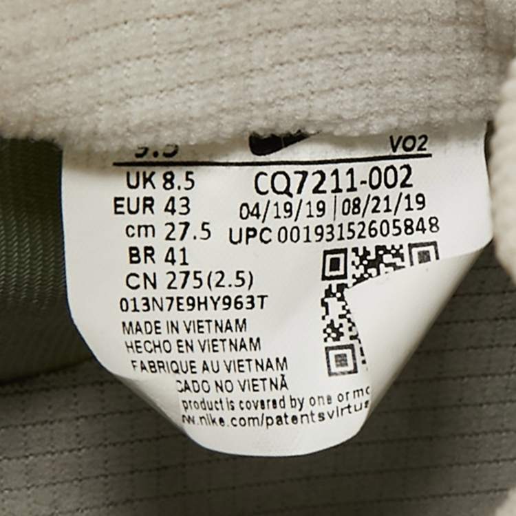 Pre Owned Off-White x Nike White Fabric and Leather Air Force1 Gore High Top Sneakers Size 43