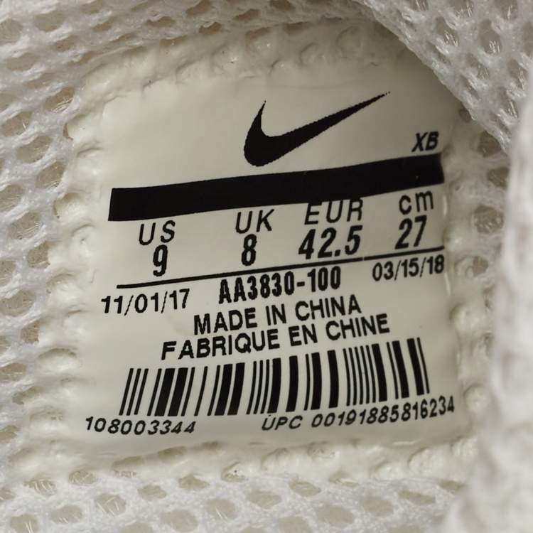 Pre Owned Off-White x Nike White Mesh Air Presto Sneakers Size 42.5