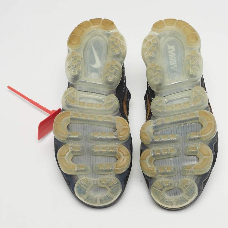 Pre Owned Off-White x Nike Black Knit Fabric Air VaporMax Sneakers Size 44