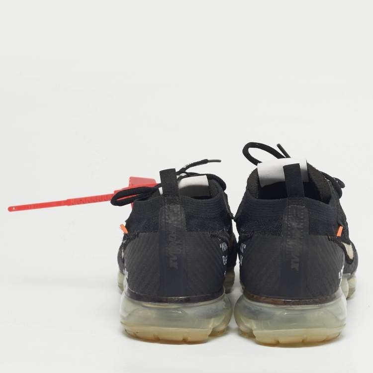 Pre Owned Off-White x Nike Black Knit Fabric Air VaporMax Sneakers Size 44