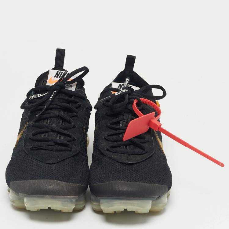 Pre Owned Off-White x Nike Black Knit Fabric Air VaporMax Sneakers Size 44