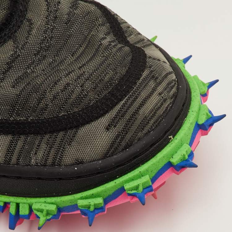 Pre Owned Off-White x Nike Air Force 1 Mid Size 42 Black Fabric Lace Up Sneakers