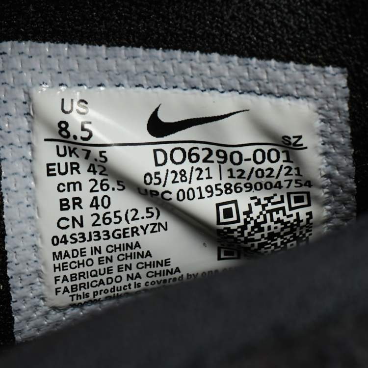 Pre Owned Off-White x Nike Air Force1 Size 42 Black Mesh Mid Top Sneakers