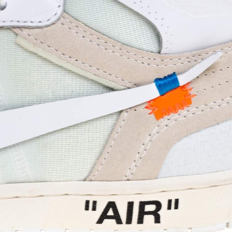 Pre Owned Nike x Off-White Jordan 1 Retro High Top Sneakers Size 44