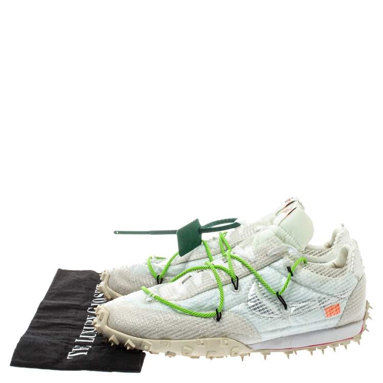 Pre Owned Off White x Nike White PVC Waffle Racer Low Top Sneakers Size 42