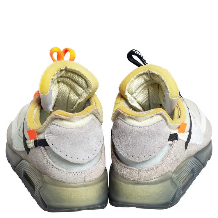 Pre Owned Off-White x Nike White Mesh And Leather The 10  Air Max 90 Sneakers Size 42.5