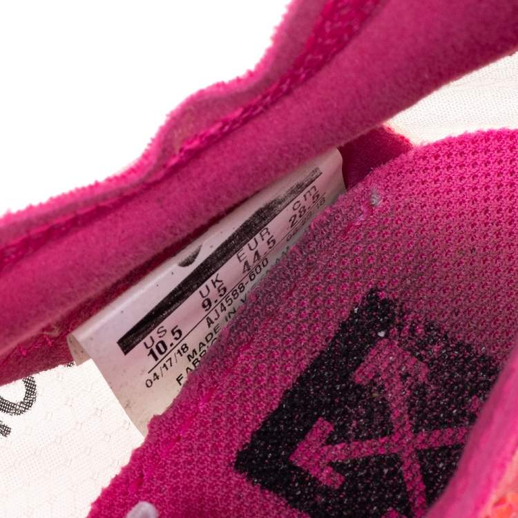 Pre Owned Nike x Off-White Pink Translucent Nylon And Polyurethane Zoom Fly Sneakers Size 44.5