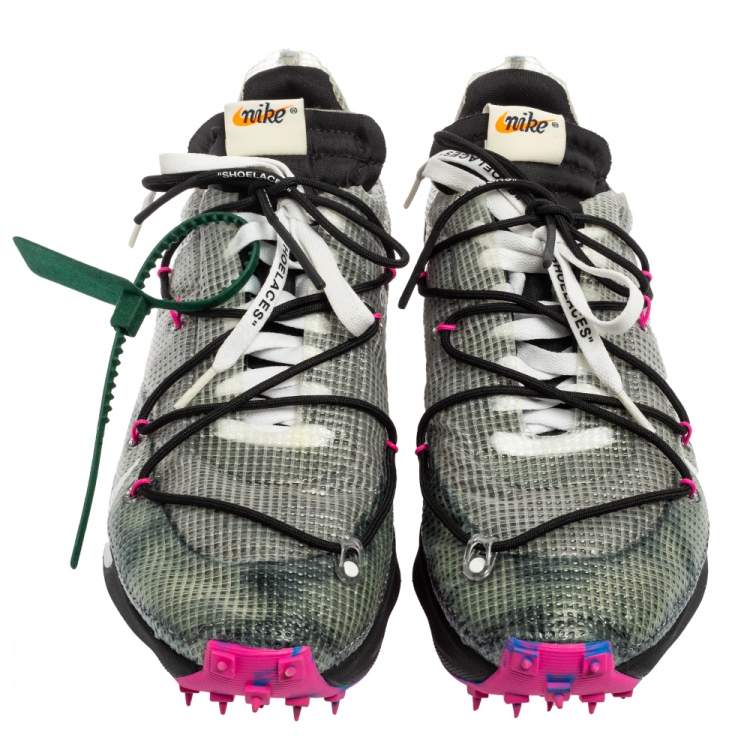 Pre Owned Off White x Nike Black/Pink Nylon And Suede Vapor Street Sneakers Size 45.5