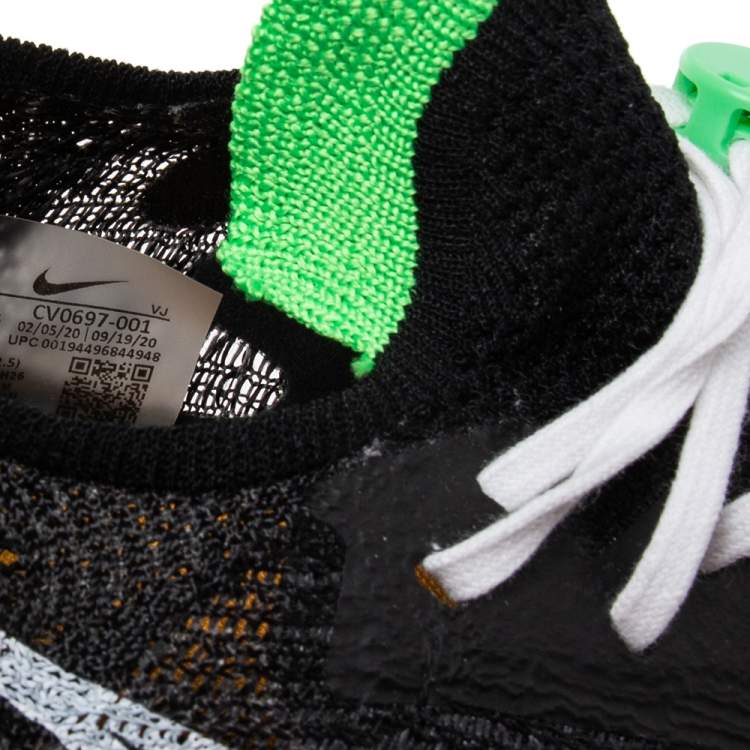 Pre Owned Off White x Nike Black/Green Knit Fabric Air Zoom Tempo Next % OW Sneakers Size 44.5