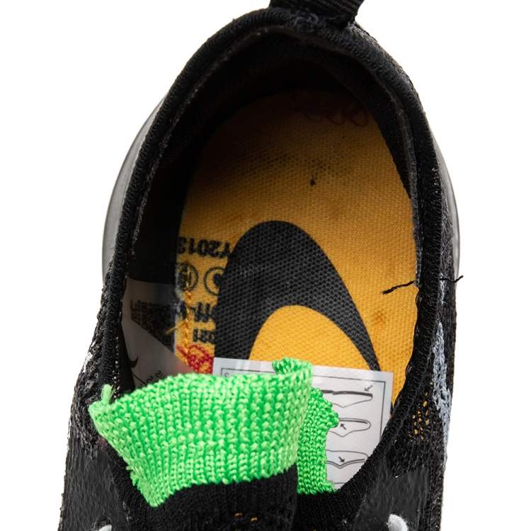 Pre Owned Off White x Nike Black/Green Knit Fabric Air Zoom Tempo Next % OW Sneakers Size 44.5