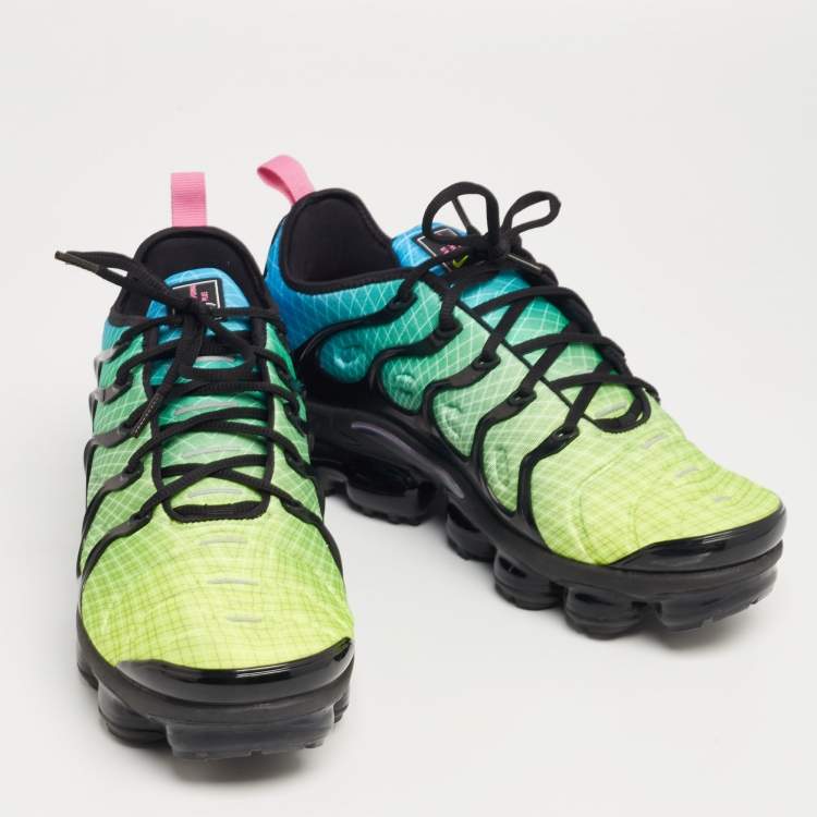 Pre Owned Off white x Nike Aurora Green/Blue Fabric  Air VaporMax Sneakers Size 44