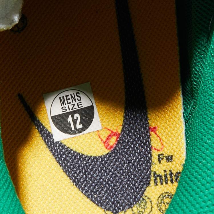Pre Owned Off-White x Nike Green/White Leather Dunk Low Top Sneakers Size 46