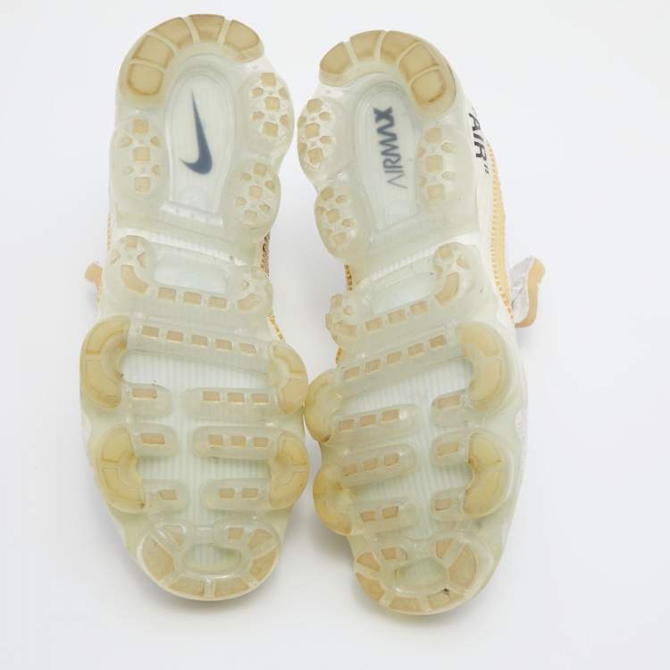 Pre Owned Off-White x Nike White Knit Fabric and Suede Air VaporMax The Ten Sneakers Size 42