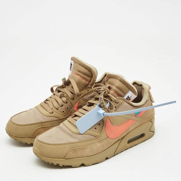 paneel Floreren behalve voor Off-White x Nike Beige Fabric and Suede Air Max 90 Desert Ore Sneakers Size  43 Off-White x Nike | TLC