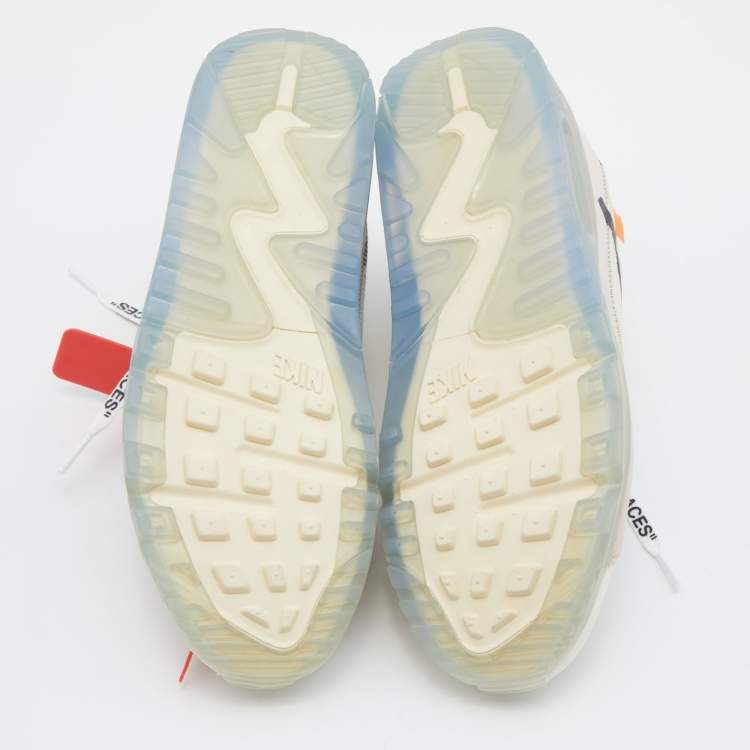 Pre Owned Off-White x Nike Off White Suede and Leather The 10 Air Max 90 Sneakers Size 40