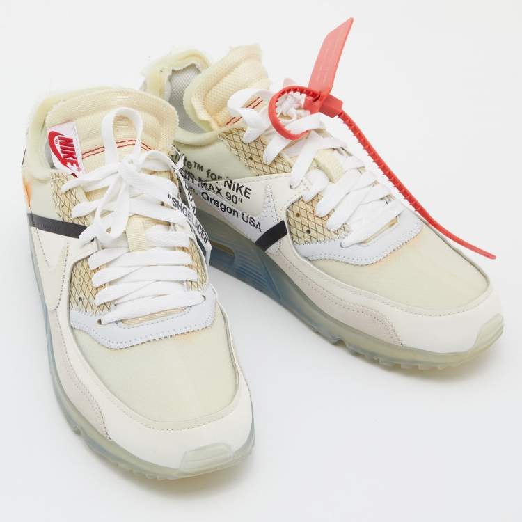 Pre Owned Off-White x Nike Off White Suede and Leather The 10 Air Max 90 Sneakers Size 40